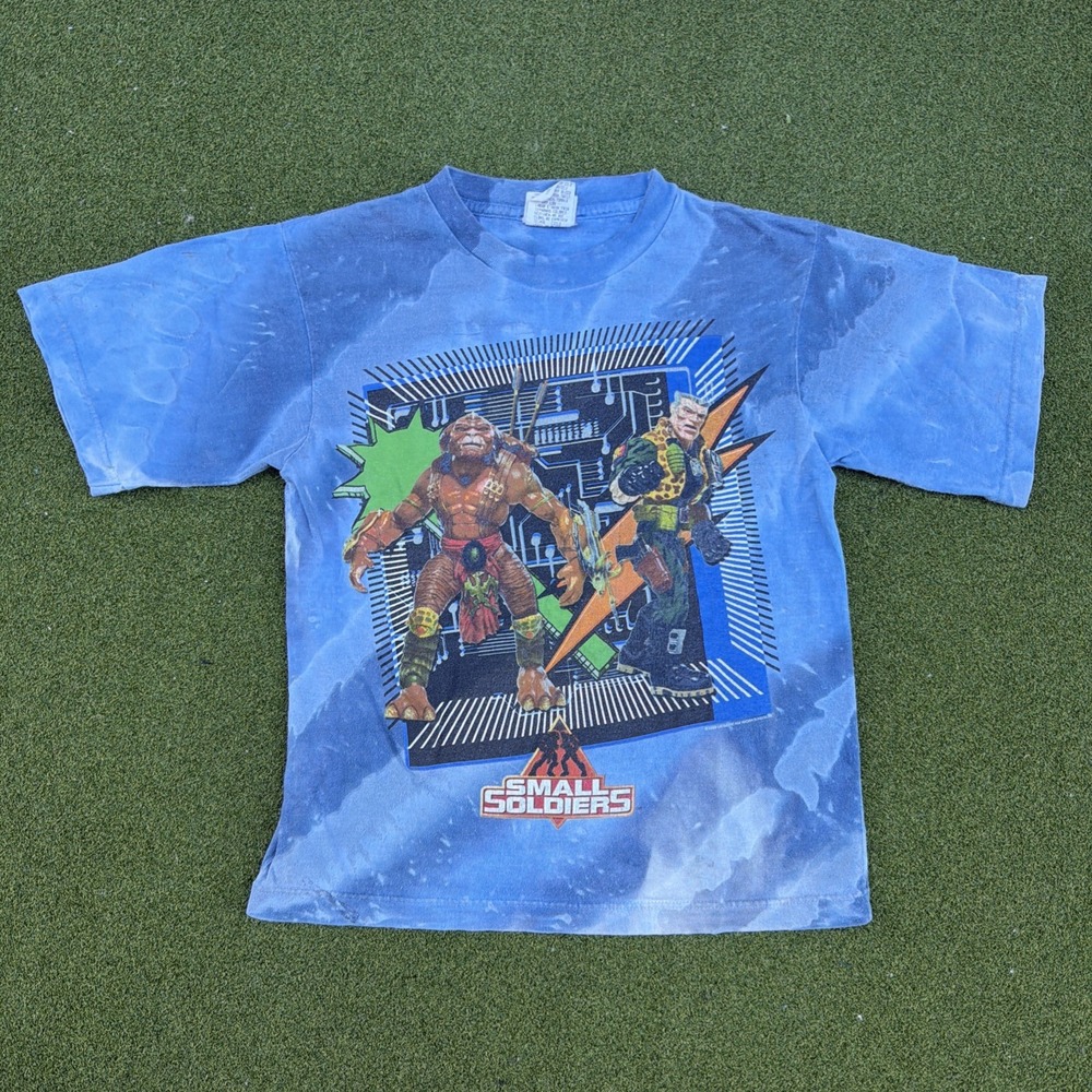 SMALL SOLDIERS Vintage Movie Tee T-Shirt One Sided Youth Med Chip Archer Blue